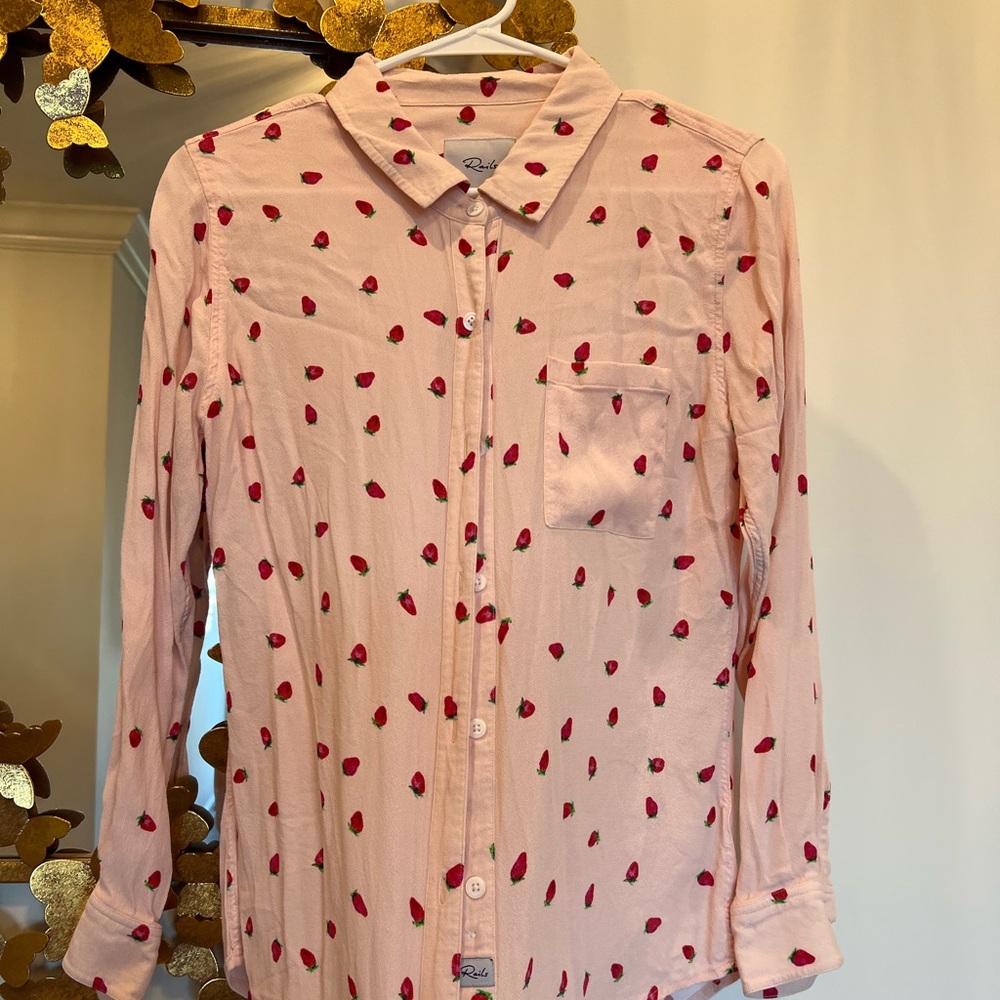 Rails Strawberry Button Down Shirt - image 2